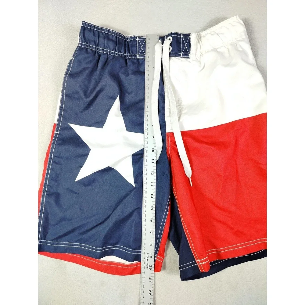 Faded Glory Swim Trunks Shorts Mens Small‎ Texas Flag Mesh Lined Drawstring